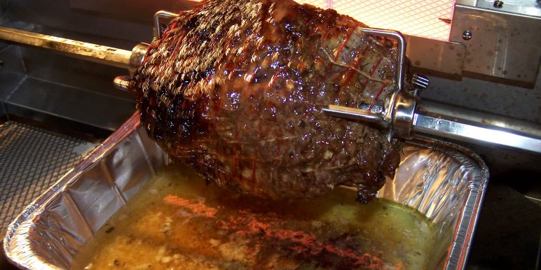 Rotisserie cooking for low cholesterol