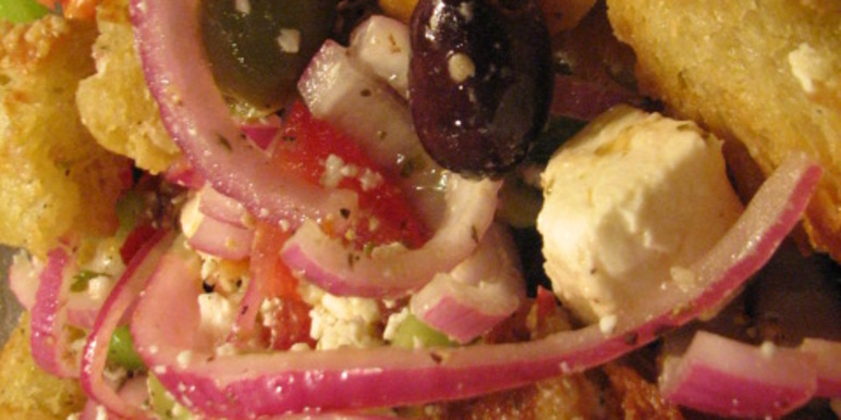 Greek Panzanella barefoot contessas greek panzanella recipe - genius kitchen Greek Panzanella barefoot contessas greek panzanella recipe - genius kitchen