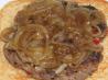 Canadian Burger With Beer-Braised Onions and Cheddar