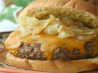 Canadian Burger With Beer-Braised Onions and Cheddar