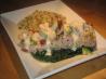 Sun-Dried Tomato, Avocado and Prawn Topped Salmon With a Champag
