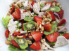 Turkey/Chicken Mixed Greens Salad With Kiwi and Strawberries in