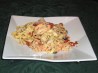 Fresh Fettuccine With Pulled Rotisserie Chicken, Pesto, and Roas