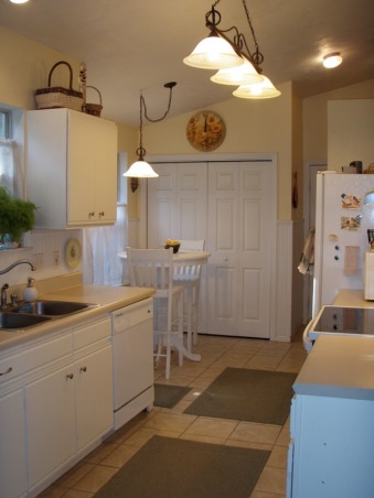 red fitted kitchen