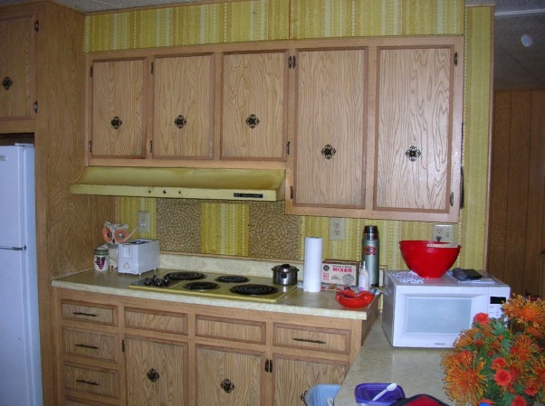 Mobile Home MakeoverKitchen, My 90y/o motherinlaw39;s 39;6039;s mob