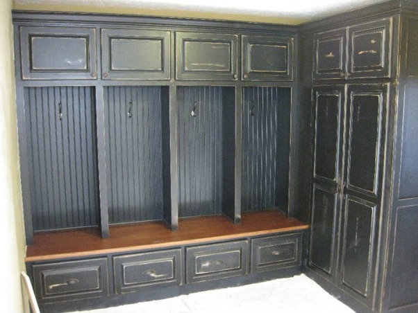 Our new mudroom lockers, We recently added space on to our home 