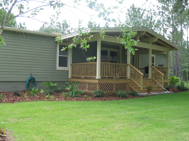 porch addition with a craftsman style. This Manufactured Mobile Home