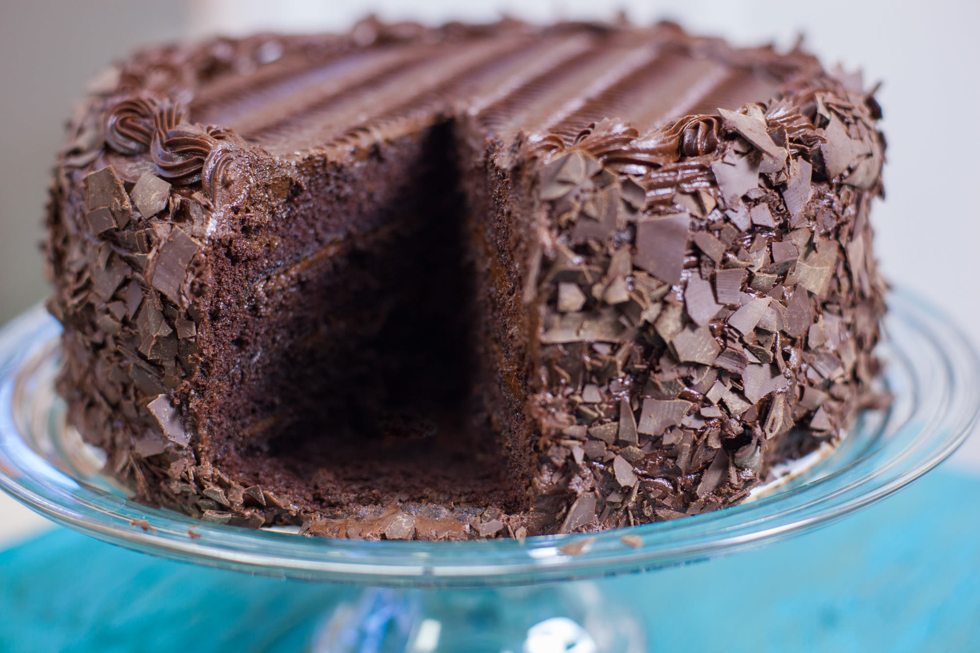 dark triple chocolate cake