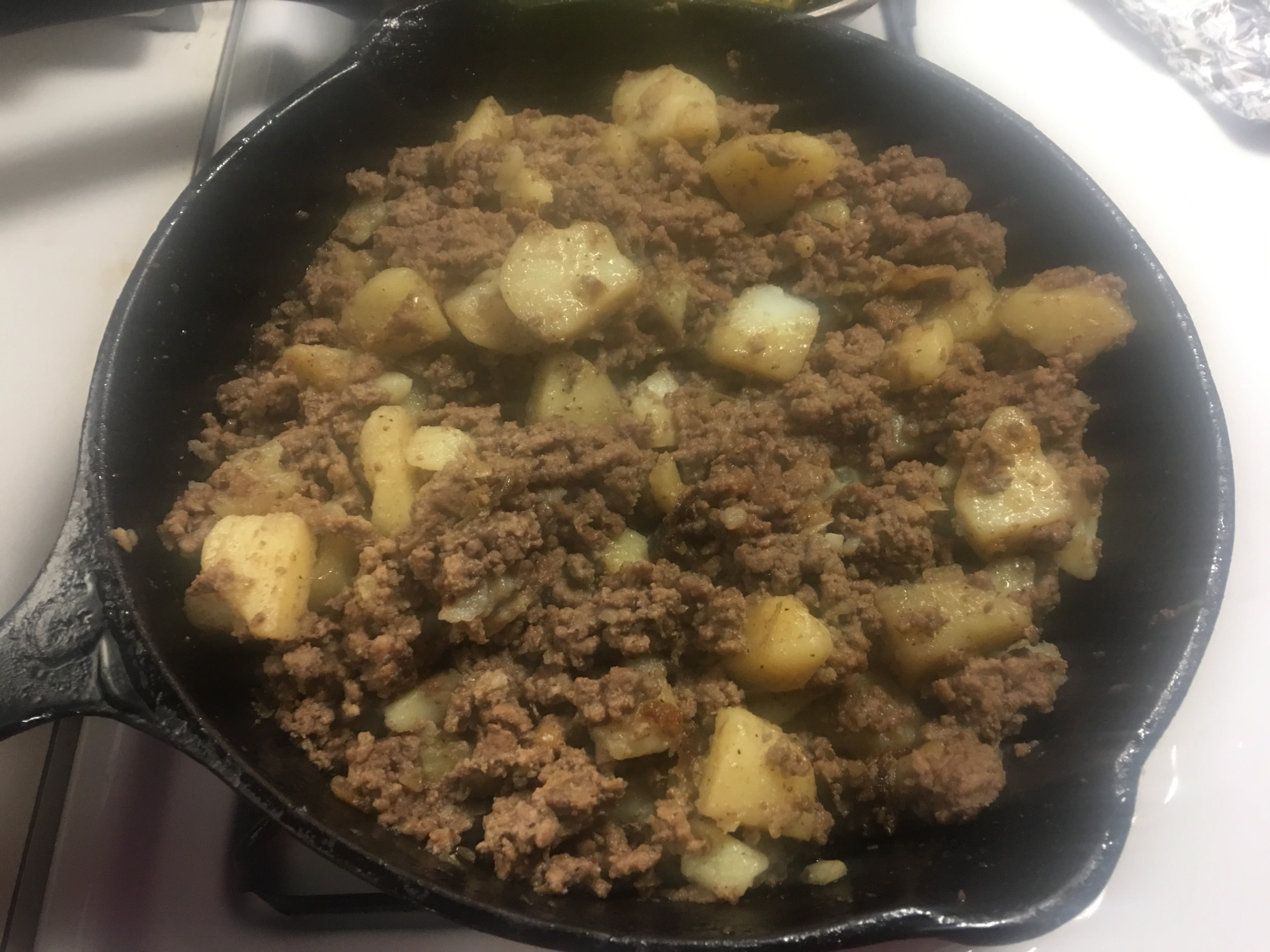 ground beef and potatoes skillet