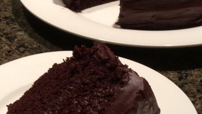 Old Fashioned Chocolate Cake With Glossy Chocolate Icing Recipe Food Com