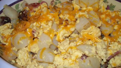 Scrambled Eggs Bacon Potatoes Peppers And Onions And Sausage Recipe Food Com Scrambled Eggs Bacon Potatoes Peppers And Onions And Sausage Recipe Food Com