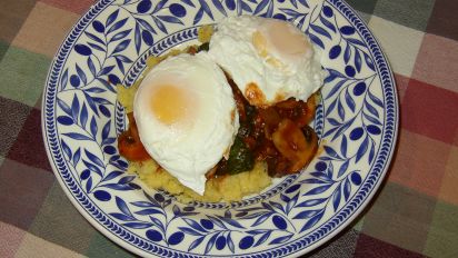 Polenta And Poached Eggs With Spinach And Mushrooms Recipe Food Com Maybe because you live in a dorm room, or maybe you want to poach an egg in your office's kitchen and add it the leftovers you brought for lunch. polenta and poached eggs with spinach and mushrooms