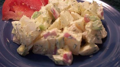 American Potato Salad With Hard Boiled Eggs And Sweet Pickles