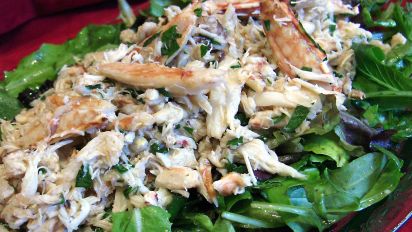 Lemony Crab Salad With Baby Greens Recipe Food Com
