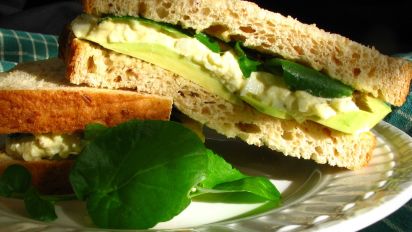 Egg Salad Sandwich With Avocado And Watercress Recipe Food Com