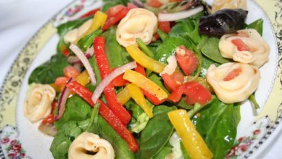 Tortellini Spinach Salad With Sesame Dressing Recipe Food Com