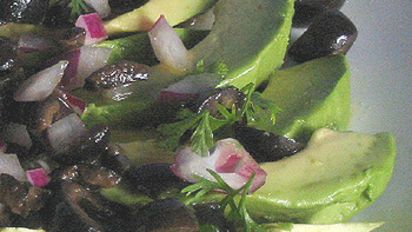 Avocado Fans With Black Olive Vinaigrette Recipe Food Com