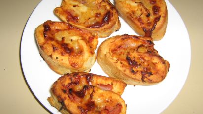 Ham Pineapple Scrolls Recipe Food Com Skewer folded ham slices with chunks of pineapple, alternating between ham and pineapple. food com
