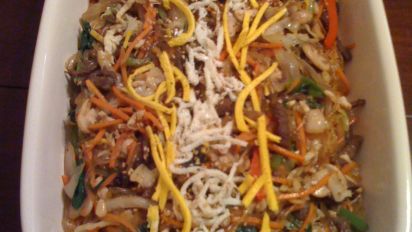 Korean Style Noodles With Vegetables Chap Chae Recipe Food Com
