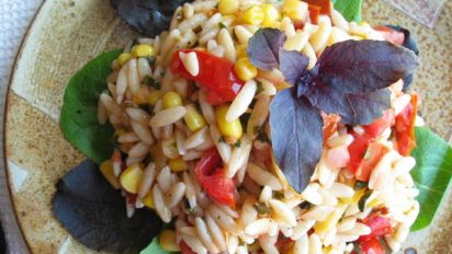 Orzo Salad With Basil Sherry Vinaigrette Recipe Food Com