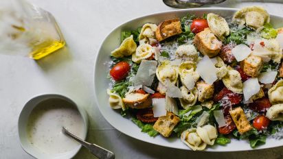 Kittencal S Caesar Tortellini Salad Recipe Food Com