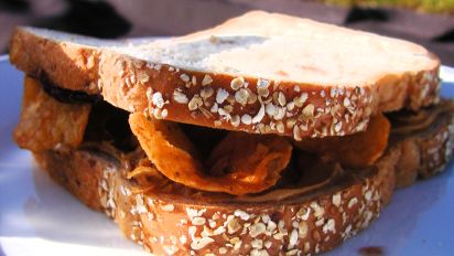 Peanut Butter Jelly And Chip Sandwich Recipe Food Com