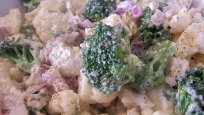Broccoli Cauliflower Blue Cheese Salad Recipe Food Com