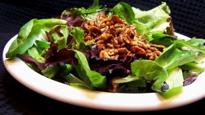 Southern Greens With Warm Pecan Dressing Recipe Southern Food Com