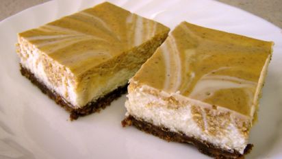 Marbled Pumpkin Cheesecake Bars Recipe Food Com