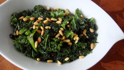 Green Kale With Raisins Toasted Pine Nuts Recipe Low