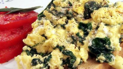 Scrambled Egg With Spinach And Feta On Toast Recipe Food Com