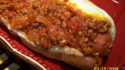 Just Right Hot Dog Chili Recipe Food Com