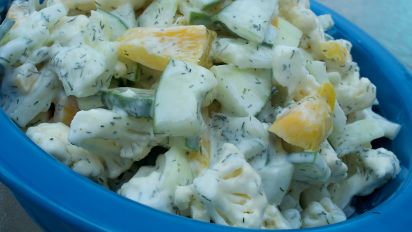 Cauliflower And Cucumber Salad With Sour Cream Recipe Food Com