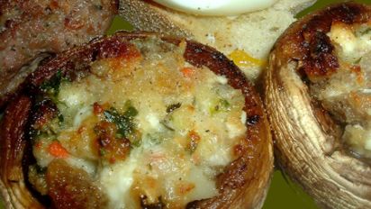Mushrooms Stuffed With Feta Cheese And Garlic Recipe Food Com Garnish with a sprinkle of parsley, then serve! mushrooms stuffed with feta cheese and garlic