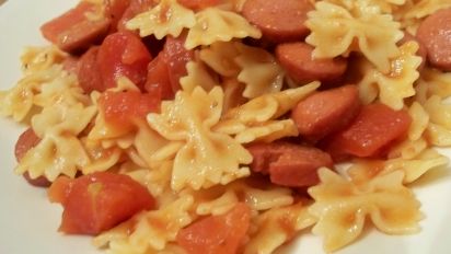 Hot Dogs Noodles And Tomatoes Recipe Food Com