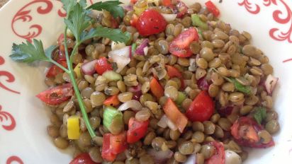 Lentil Salad With Tomatoes Dill And Basil Recipe Food Com When it smells fragrant but before it browns, after about 30 seconds of sizzling, add tomatoes and stir together. lentil salad with tomatoes dill and basil