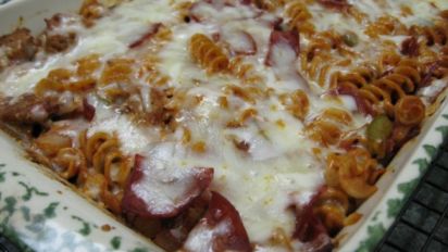 Simple Egg Noodle Pizza Casserole Recipe Food Com