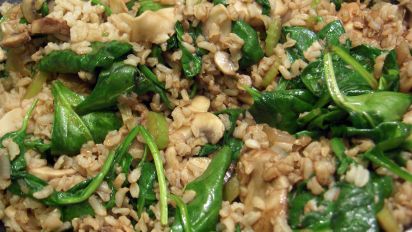 Spinach Fried Rice Recipe Food Com But unblanched spinach left in the freezer too long will turn brown because of enzyme actions which will change the texture, flavor. spinach fried rice