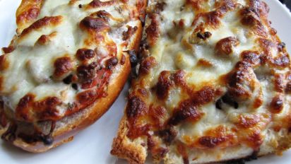 Hamburger Mushroom Bread Pizza Recipe Food Com