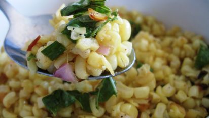 Roasted Corn With Basil Shallot Vinaigrette Recipe Food Com