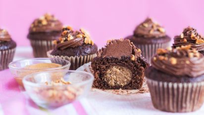 Peanut Butter Chocolate Cupcakes Recipe Food Com