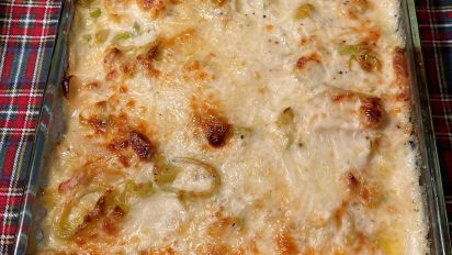 Scalloped Potatoes And Butternut Squash With Leeks Recipe Cheese