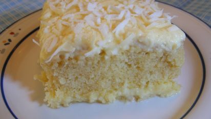 Moist Coconut Pudding Cake Recipe Baking Food Com