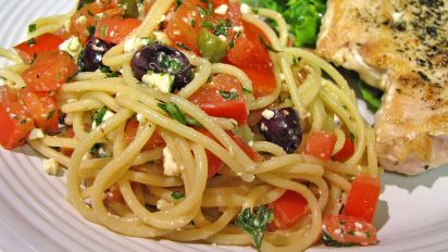 Greek Spaghetti Recipe Greek Food Com