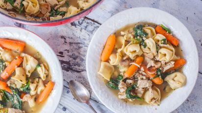 Chicken Tortellini Soup With Mushrooms And Spinach Recipe Food Com