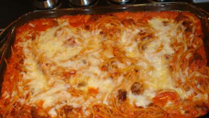 On The Fly Spaghetti Pie Baked Spaghetti Recipe Food Com