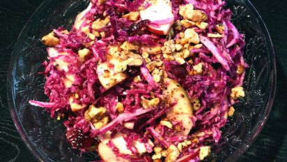 Red Cabbage Cranberry And Apple Slaw Recipe Food Com