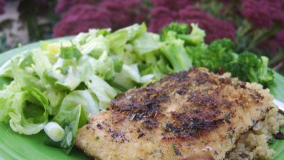 Herb Crusted Salmon With Mixed Greens Salad Recipe Food Com