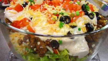 Festival Layered Taco Salad Recipe Mexican Food Com