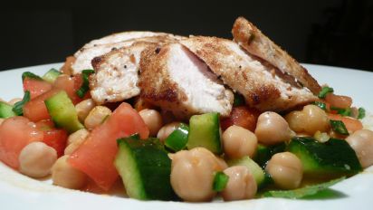 Chickpea Salad With Chicken Breast Recipe Food Com